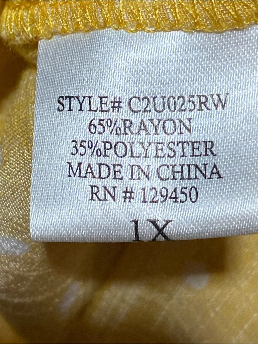 Fred David Yellow Polka Dot Peasant Top